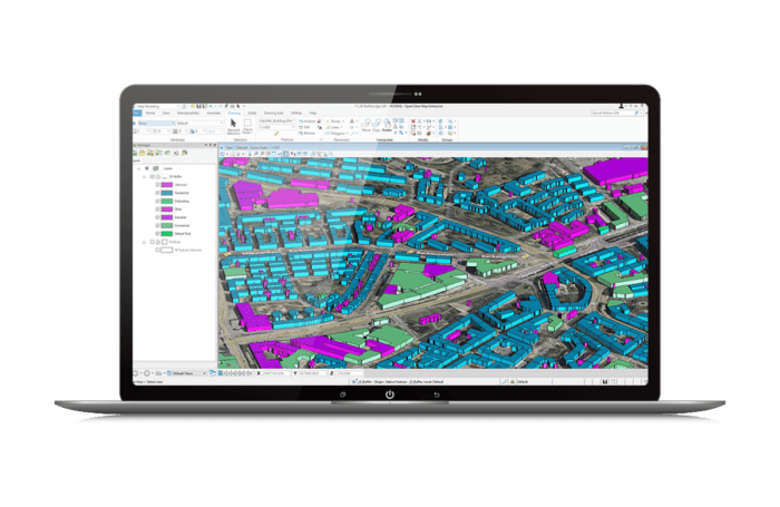 Mockup dello schermo software informatico OpenCities Map Ultimate