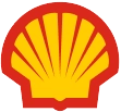 O logotipo icônico da Shell Oil mostra uma concha de vieira amarela com contorno vermelho, simbolizando sua identidade de marca.